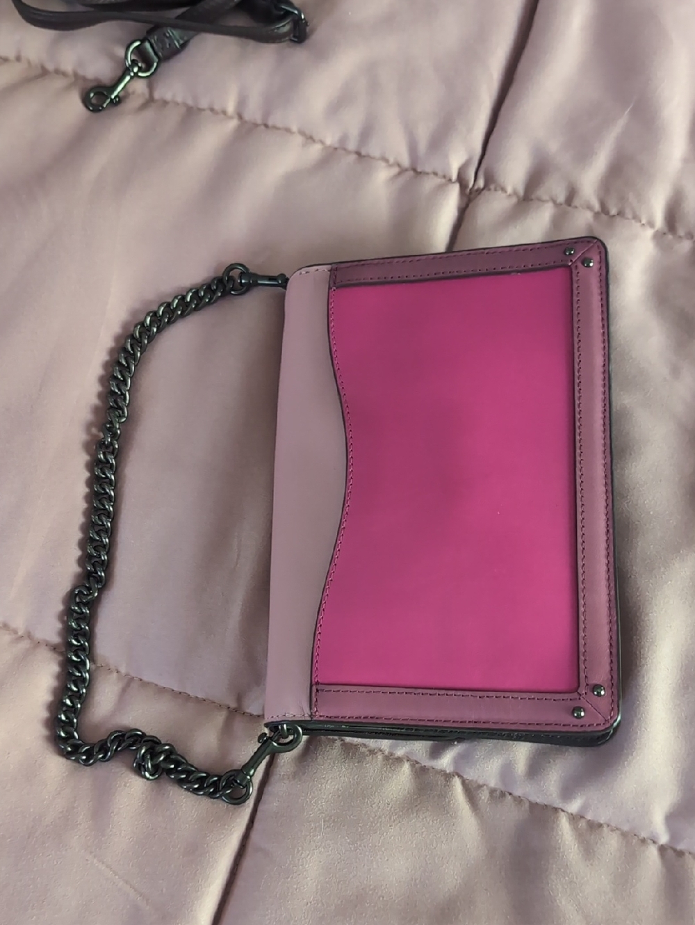 Coach Small Formal Party Purse Crossbody / Shoulder / Clutch Pink Color block - Picture 3 of 11